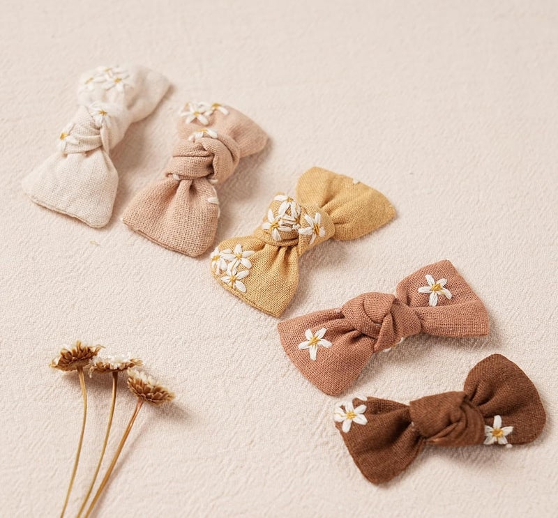 Fancy Clouds Baby Girl Bows Headbands,10 pcs Stretchy Soft Nylon Hairbands Hair Bows for Newborns, Infants, Toddlers - Handmade Baby Hair Accessories for Girls - Image 5